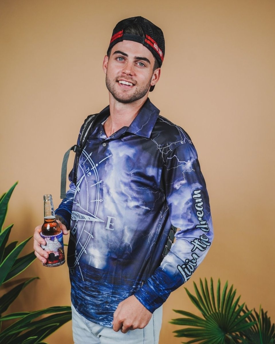 Compass Storm Fishing Shirt Z and TEE BOYS DESIGNS camping fishing LJM men MEN'S DESIGNS mens PATTERN AND PLAIN DESIGNS Preorder quick dry spo-default spo-disabled sun sun shirt sun shirts sunsafe uv