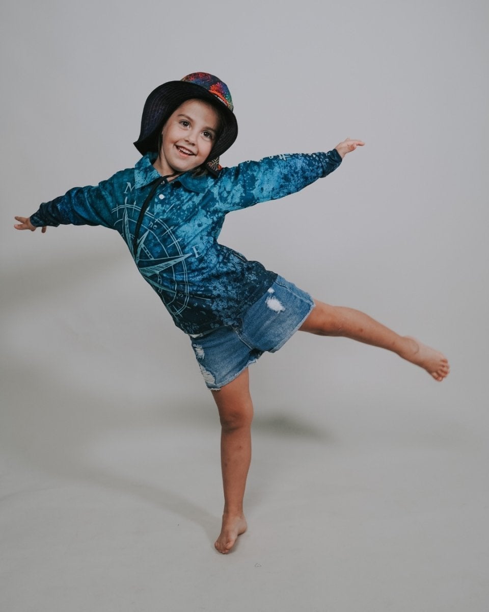 Compass Teal Fishing Shirt Z and TEE camping fishing LJM men MEN'S DESIGNS mens MENS DESIGNS PATTERN AND PLAIN DESIGNS Preorder quick dry spo-default spo-disabled sun sun shirt sun shirts sunsafe uv women's WOMEN'S DESIGNS Women's Fishing Women's Fishing Shirt