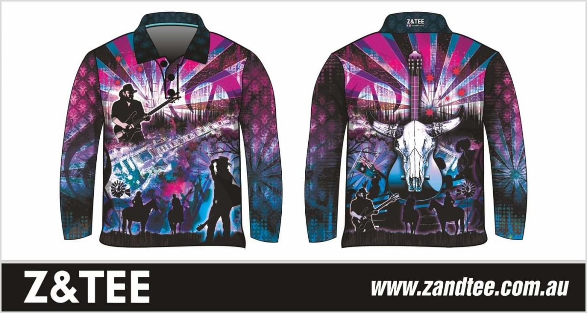 Western | Country Music Purple Haze Shirt Long or Short Sleeve Z and TEE camping COUNTRY WESTERN DESIGNS festival fishing LJM men mens Preorder quick dry spo-default spo-disabled sun sun shirt sun shirts sunsafe uv WOMEN'S DESIGNS