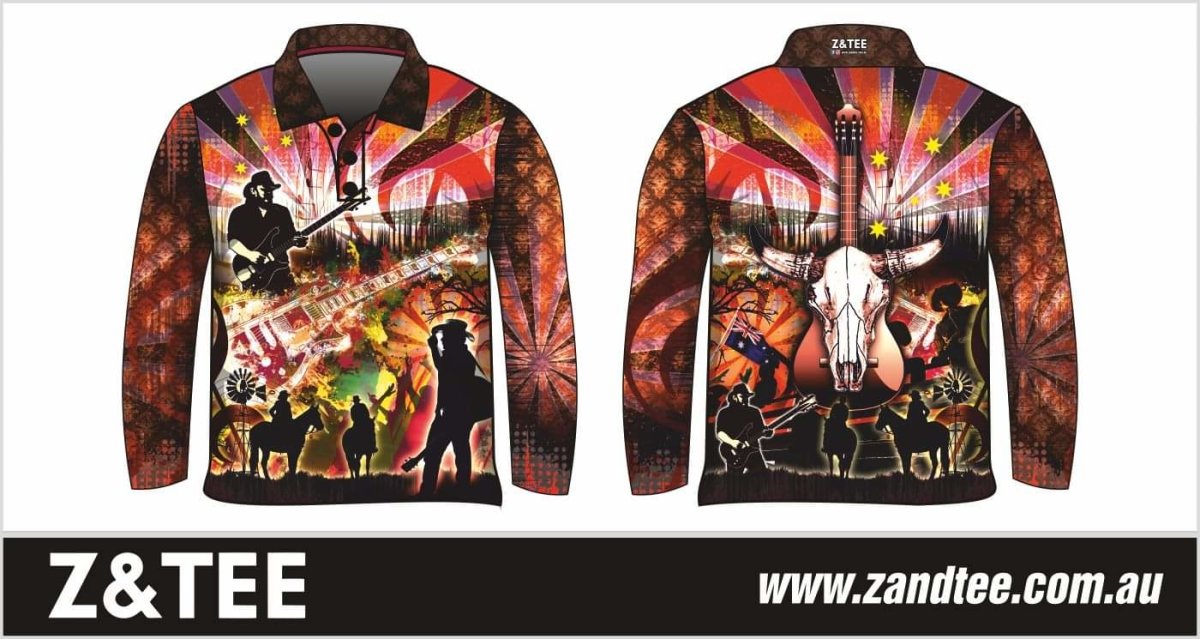 Western | Country Music Rusty Shirt Long or Short Sleeve Z and TEE camping COUNTRY WESTERN DESIGNS festival fishing LJM men MEN'S DESIGNS mens Preorder quick dry spo-default spo-disabled sun sun shirt sun shirts sunsafe uv