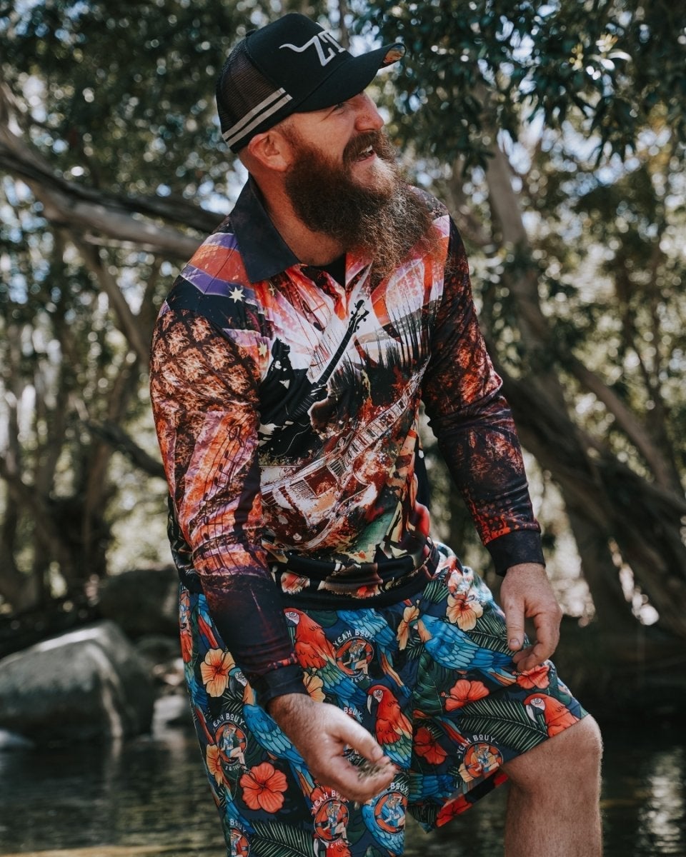 Western | Country Music Rusty Shirt Long or Short Sleeve Z and TEE camping COUNTRY WESTERN DESIGNS festival fishing LJM men MEN'S DESIGNS mens Preorder quick dry spo-default spo-disabled sun sun shirt sun shirts sunsafe uv
