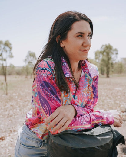 Western | Paisley Rainbow Shirt Long or Short Sleeve Z and TEE camping COUNTRY WESTERN DESIGNS fishing GIRLS DESIGNS KIDS KIDS ALL kids design KIDS DESIGNS Kids UV rated shirt LJM men mens Preorder quick dry spo-default spo-disabled sun sun shirt sun shirts sunsafe uv WOMEN'S DESIGNS