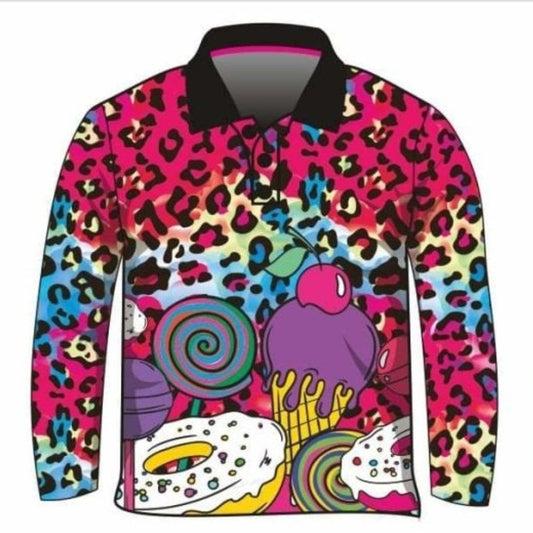 Kids | Donut Worry Be Happy Fishing Shirt Z and TEE anaconda animal print bcf camping fishing fishing shirts GIRL girls GIRLS DESIGNS kasey rainbow KIDS KIDS ALL kids design KIDS DESIGNS Kids UV rated shirt leopard leopard print little party dress LJM Preorder quick dry spo-default spo-disabled sun sun shirt sun shirts sunsafe uv