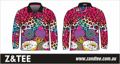 Kids | Donut Worry Be Happy Fishing Shirt Z and TEE anaconda animal print bcf camping fishing fishing shirts GIRL girls GIRLS DESIGNS kasey rainbow KIDS KIDS ALL kids design KIDS DESIGNS Kids UV rated shirt leopard leopard print little party dress LJM Preorder quick dry spo-default spo-disabled sun sun shirt sun shirts sunsafe uv