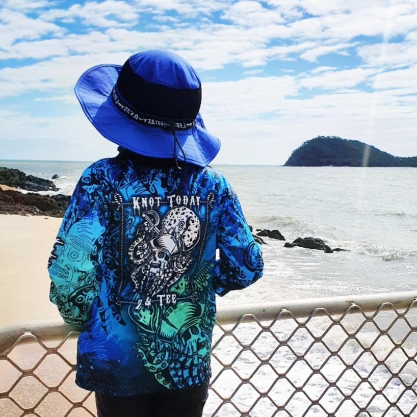 Knot Today | Deep Blue Kraken Fishing Shirt Z and TEE blue boy boys BOYS DESIGNS camping fishing green LJM men MEN'S DESIGNS mens ocean pirate Preorder quick dry sea spo-default spo-disabled sun sun shirt sun shirts sunsafe uv