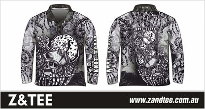 Knot Today | Grey Kraken Long Sun Shirt Z and TEE black BOYS DESIGNS camping fishing grey LJM men MEN'S DESIGNS mens pirate Preorder quick dry ship spo-default spo-disabled sun sun shirt sun shirts sunsafe uv white