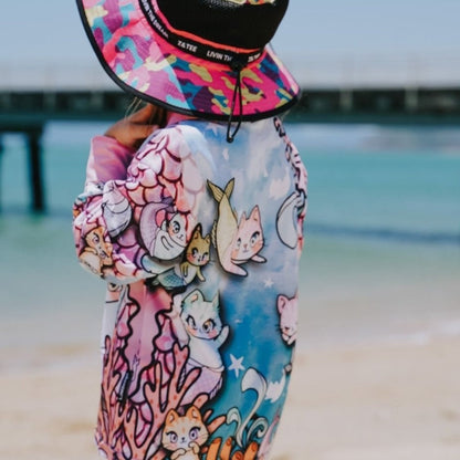 Kids | Mermazing Mercat Shirt Long or Short Sleeve Z and TEE camping cat fishing GIRL'S DESIGNS girls kid Kid's Fishing Kid's Fishing Apparel Kid's Fishing Shirt Kid's Uv Rated Shirts kids KIDS ALL kids design KIDS DESIGNS Kids UV rated shirt kitty LJM merkitty mermaid pink Preorder purcat purrcat quick dry spo-default spo-disabled sun sun shirt sun shirts sunsafe uv