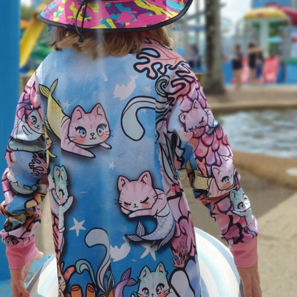 Kids | Mermazing Mercat Shirt Long or Short Sleeve Z and TEE camping cat fishing GIRL'S DESIGNS girls kid Kid's Fishing Kid's Fishing Apparel Kid's Fishing Shirt Kid's Uv Rated Shirts kids KIDS ALL kids design KIDS DESIGNS Kids UV rated shirt kitty LJM merkitty mermaid pink Preorder purcat purrcat quick dry spo-default spo-disabled sun sun shirt sun shirts sunsafe uv