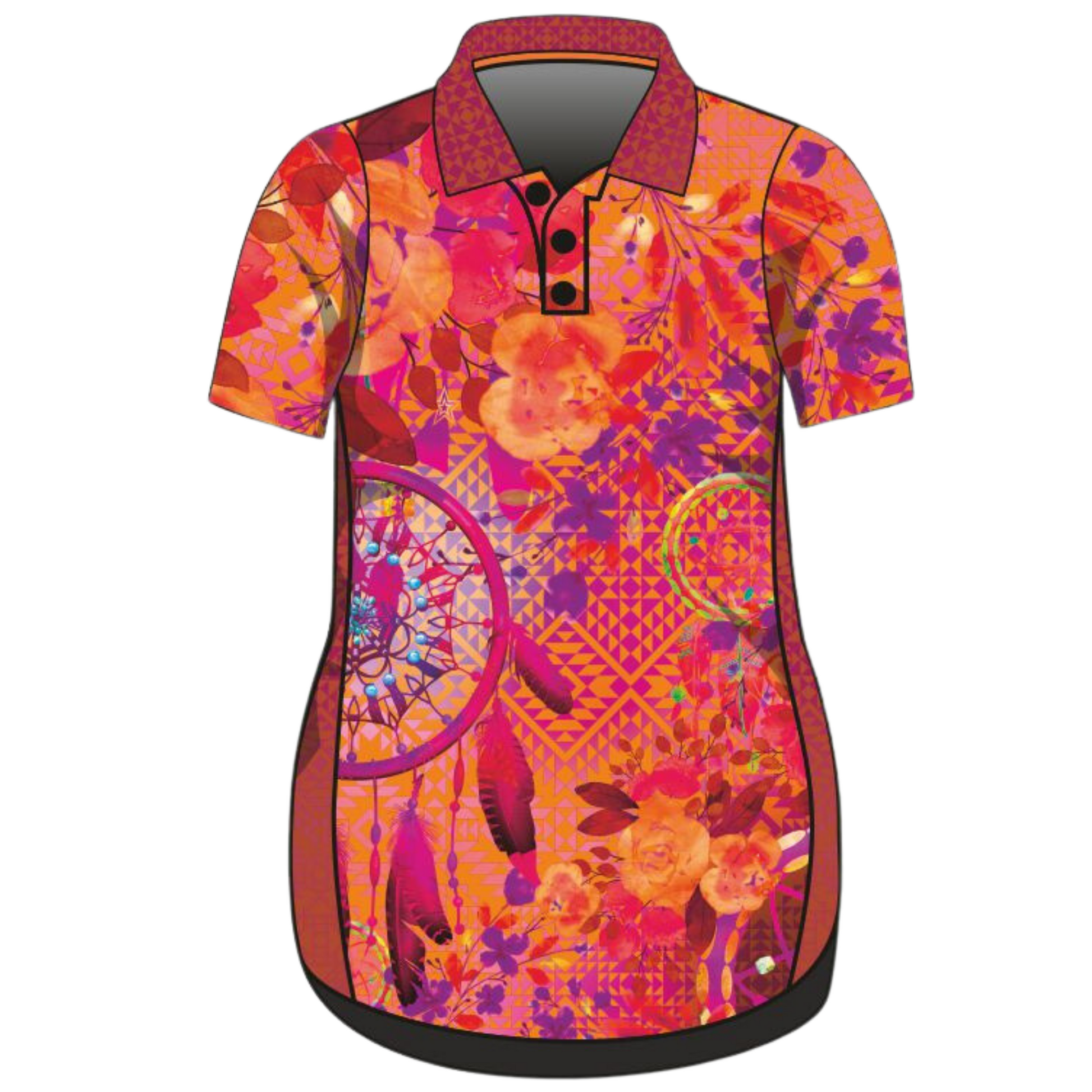  Pre-Order  Aztec Dreamcatcher Peach Lifestyle Dress - Long Or Short Sleeves Z and TEE FISHING girls ladies womens