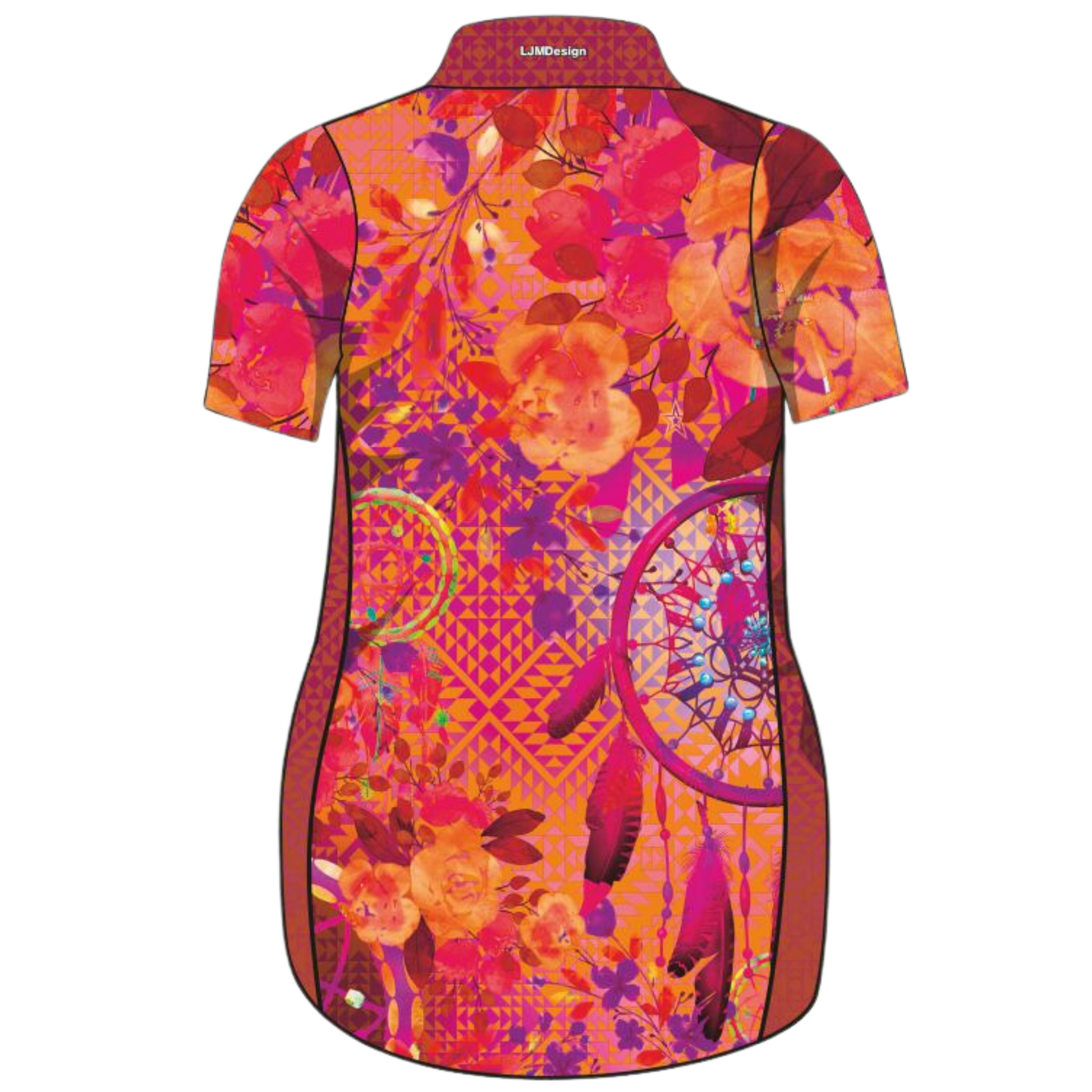 Pre-Order  Aztec Dreamcatcher Peach Lifestyle Dress - Long Or Short Sleeves Z and TEE FISHING girls ladies womens
