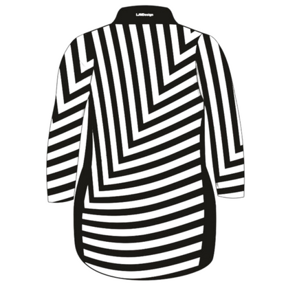  Pre-Order  Black White Line Lifestyle Dress - Long Or Short Sleeves Z and TEE girls womens