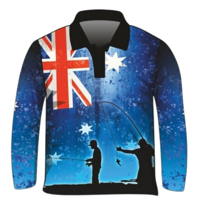 Fishing | Aussie Flag Fishing Shirt Z and TEE Aussie AUSSIE FLAG Australia Australia Day Australian boys BOYS DESIGNS camping FISH FISH DESIGNS fishing FISHING SHIRT fishing shirts LJM men MEN'S DESIGNS mens Preorder quick dry spo-default spo-disabled sun sun shirt sun shirts sunsafe uv