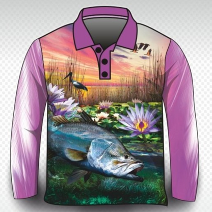 Fishing Lily Barra Fishing Shirt Z and TEE barramundi FISH FISH DESIGNS fishing FISHING SHIRT fishing shirts girl girls ladies LJM Preorder quick dry spo-default spo-disabled sun sun shirt sun shirts sunsafe uv women WOMEN'S DESIGNS womens