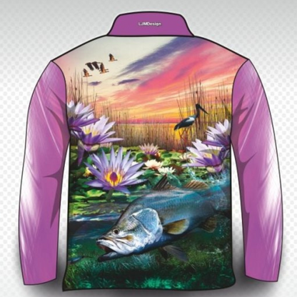Fishing Lily Barra Fishing Shirt Z and TEE barramundi FISH FISH DESIGNS fishing FISHING SHIRT fishing shirts girl girls ladies LJM Preorder quick dry spo-default spo-disabled sun sun shirt sun shirts sunsafe uv women WOMEN'S DESIGNS womens