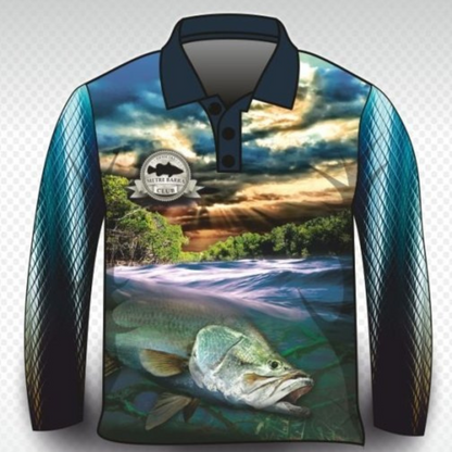 Fishing Barramundi | Metre Barra Club Fishing Shirt Z and TEE barramundi blue boy boys FISH DESIGNS fishing LJM men MEN'S DESIGNS mens Preorder quick dry spo-default spo-disabled sun sun shirt sun shirts sunsafe uv
