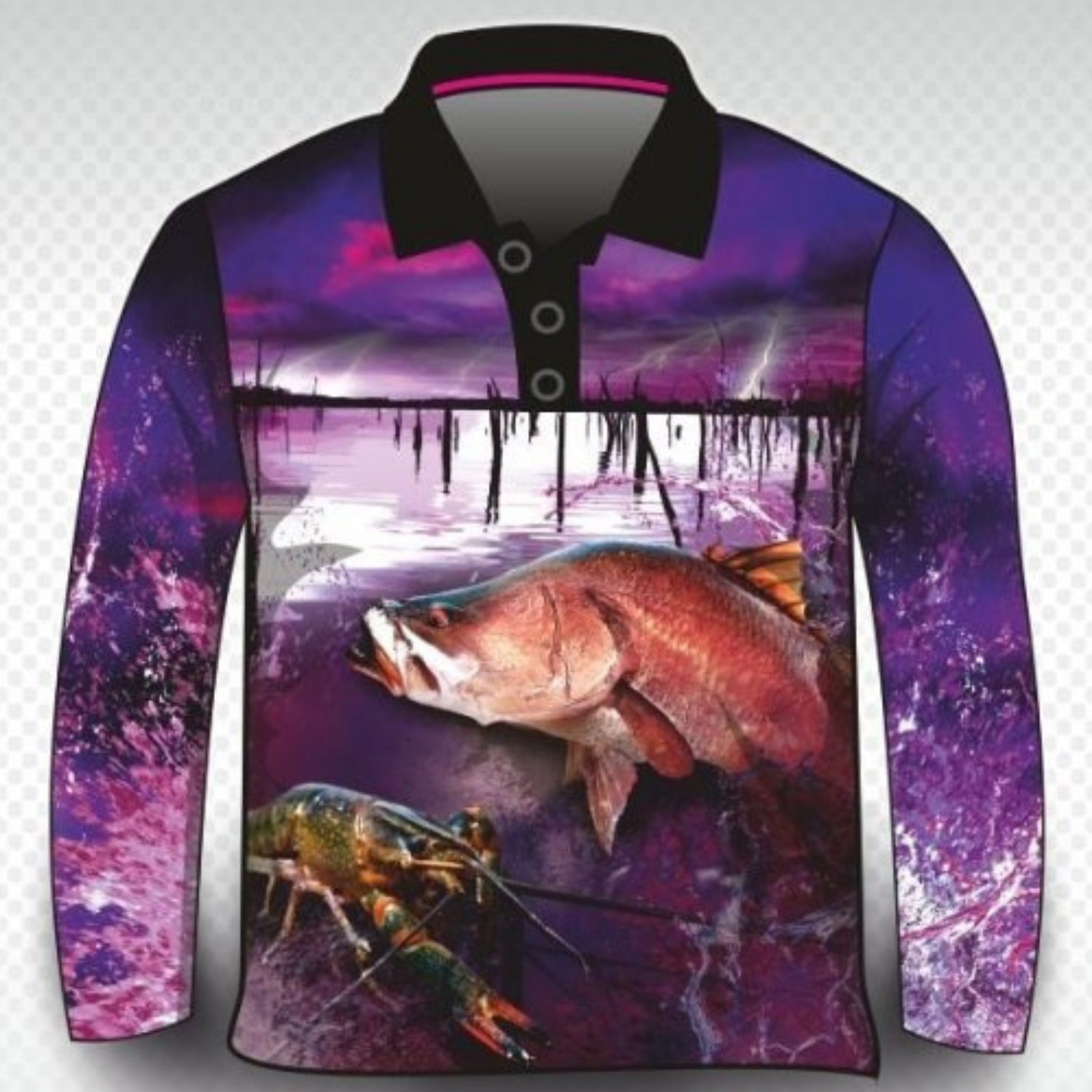 Fishing | Barramundi Tinaroo Barra Purple Fishing Shirt Z and TEE barramundi FISH DESIGNS fishing girl girls GIRLS DESIGNS ladies LJM pink Preorder quick dry spo-default spo-disabled sun sun shirt sun shirts sunsafe uv women WOMEN'S DESIGNS womens