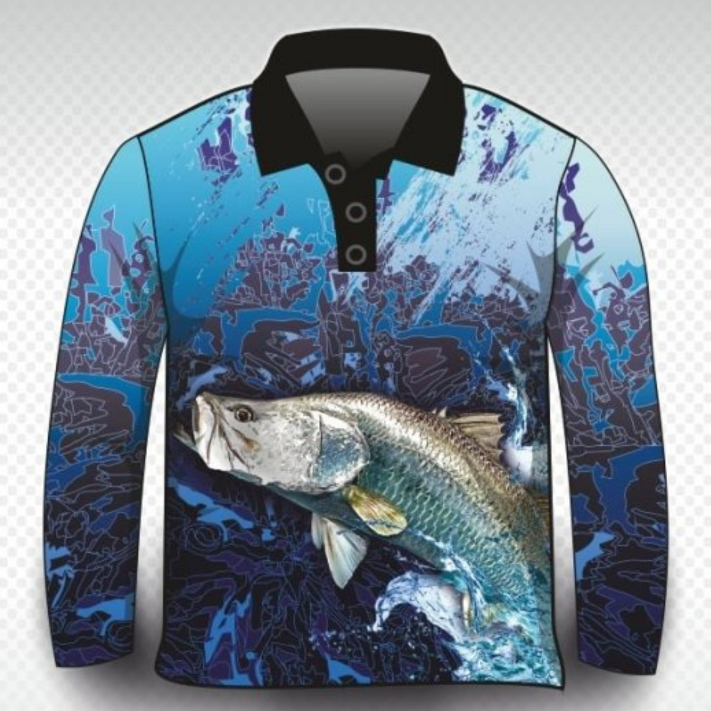 Fishing | Barramundi Blue Fishing Shirt Z and TEE barramundi blue boy boys BOYS DESIGNS FISH DESIGNS fishing LJM men MEN'S DESIGNS mens Preorder quick dry spo-default spo-disabled sun sun shirt sun shirts sunsafe uv