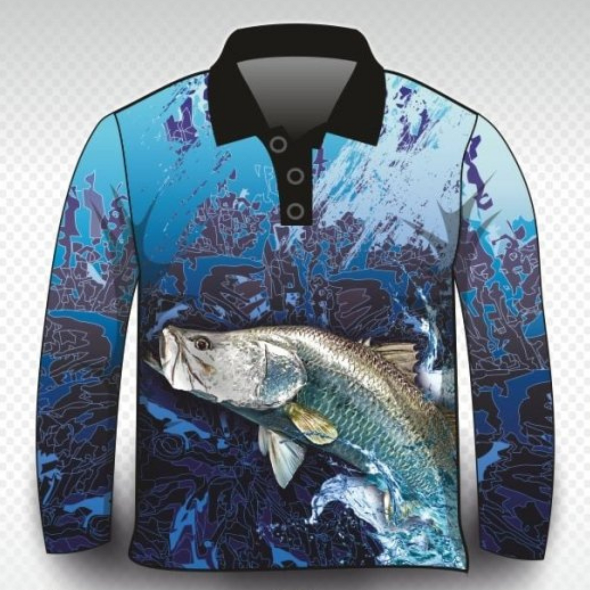 Fishing | Barramundi Blue Fishing Shirt Z and TEE barramundi blue boy boys BOYS DESIGNS FISH DESIGNS fishing LJM men MEN'S DESIGNS mens Preorder quick dry spo-default spo-disabled sun sun shirt sun shirts sunsafe uv