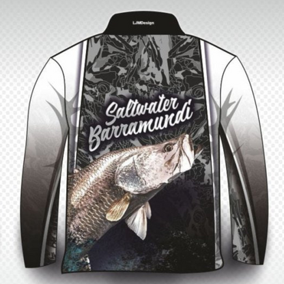 Fishing | Barramundi Saltwater Camo Fishing Shirt Z and TEE barramundi boy boys FISH DESIGNS fishing LJM men MEN'S DESIGNS mens Preorder quick dry spo-default spo-disabled sun sun shirt sun shirts sunsafe uv