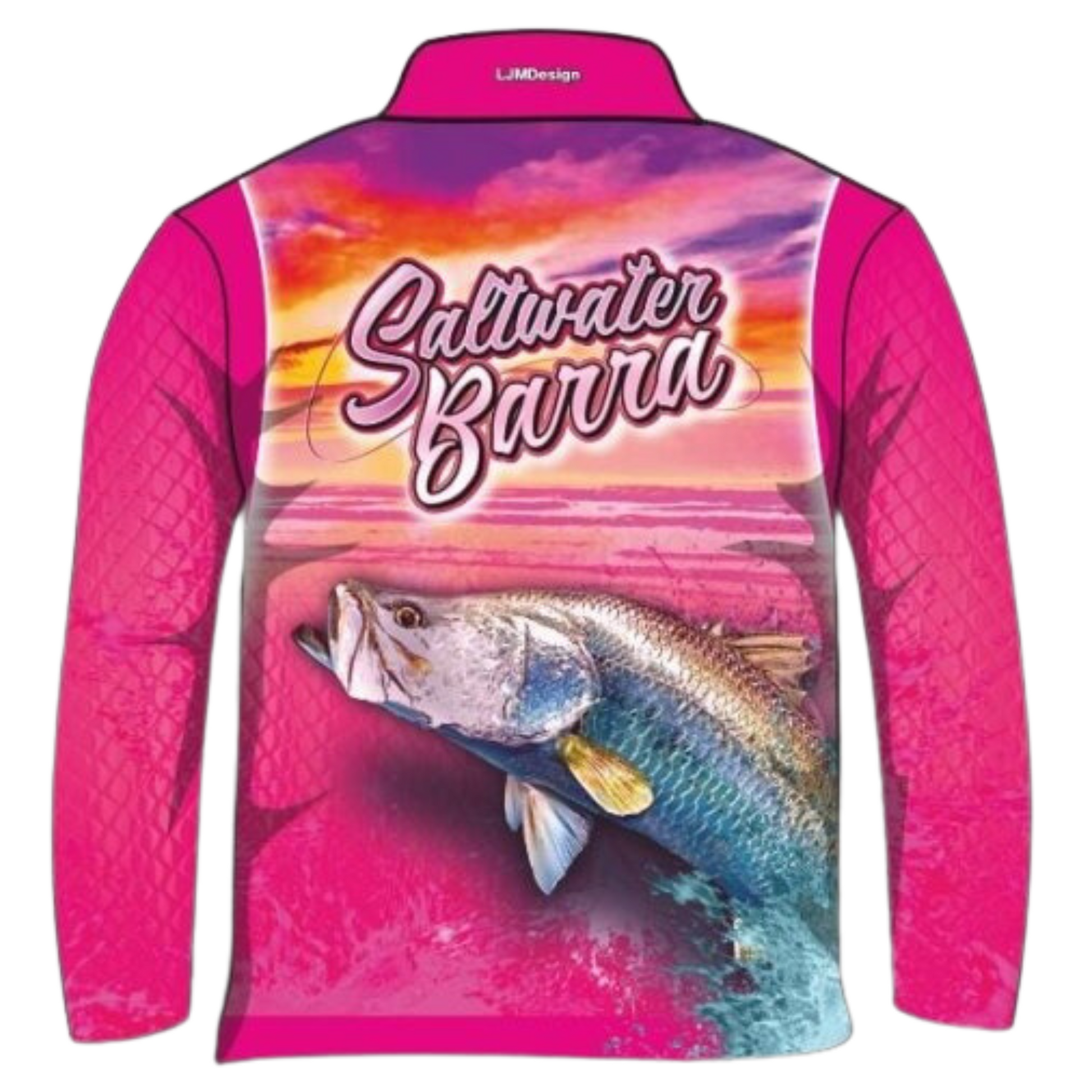 Fishing | Barramundi Saltwater Pink Fishing Shirt Z and TEE barramundi FISH DESIGNS fishing girls ladies LJM Preorder quick dry spo-default spo-disabled sun sun shirt sun shirts sunsafe uv womens