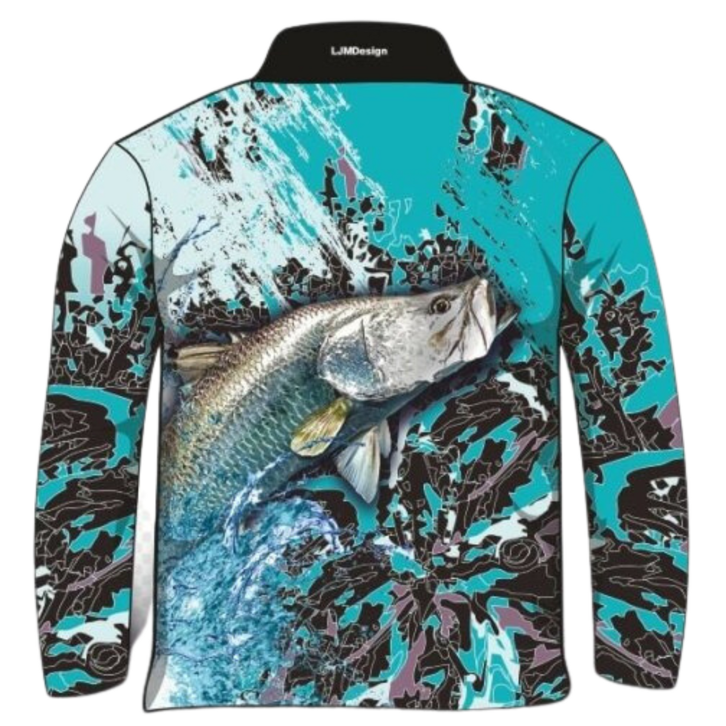Fishing | Barramundi Teal Fishing Shirt Z and TEE barramundi blue boy boys BOYS DESIGNS FISH DESIGNS fishing girls ladies LJM men MEN'S DESIGNS mens Preorder quick dry spo-default spo-disabled sun sun shirt sun shirts sunsafe uv womens