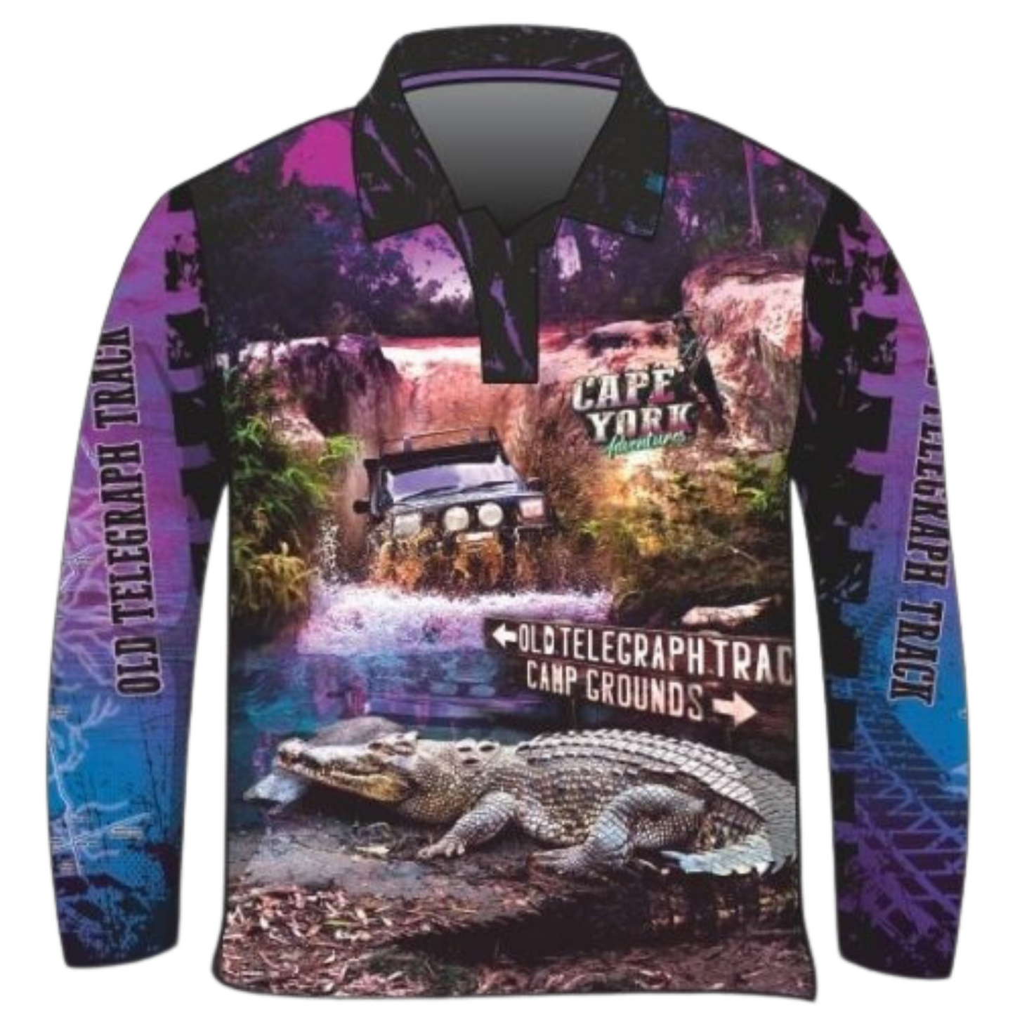 Cape York | Gunshot Croc Purple Shirt Long or Short Sleeve Z and TEE 4x4 camping cape cape york CAPE YORK DESIGNS fishing girl girls LJM Preorder purple quick dry spo-default spo-disabled sun sun shirt sun shirts sunsafe tip travel uv womens