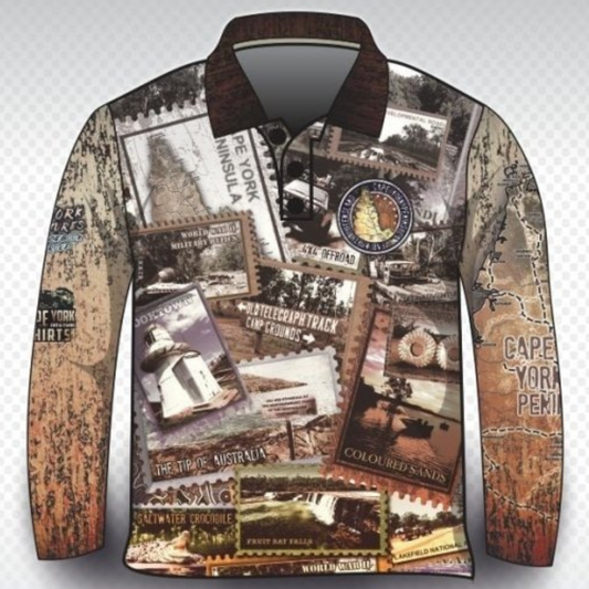 Cape York | Send it to Cape York Sepia Shirt Long or Short Sleeve Z and TEE 4x4 boy boys camping cape cape york CAPE YORK DESIGNS fishing LJM men mens Preorder quick dry spo-default spo-disabled sun sun shirt sun shirts sunsafe tip travel uv