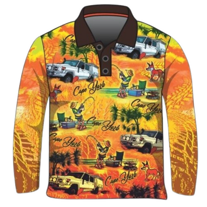Cape York | Beers Bogs BBQ Shirt Long or Short Sleeve Z and TEE 4x4 boys camping cape cape york CAPE YORK DESIGNS fishing LJM men mens orange Preorder quick dry spo-default spo-disabled sun sun shirt sun shirts sunsafe tip travel uv