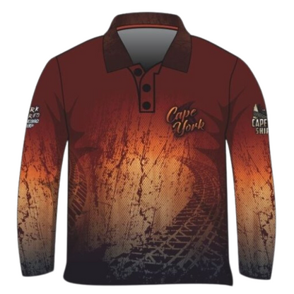 Cape York Discovery Orange Shirt Long or Short Sleeve Z and TEE 4x4 boy boys camping cape cape york CAPE YORK DESIGNS fishing LJM men mens Preorder quick dry spo-default spo-disabled sun sun shirt sun shirts sunsafe tip travel uv