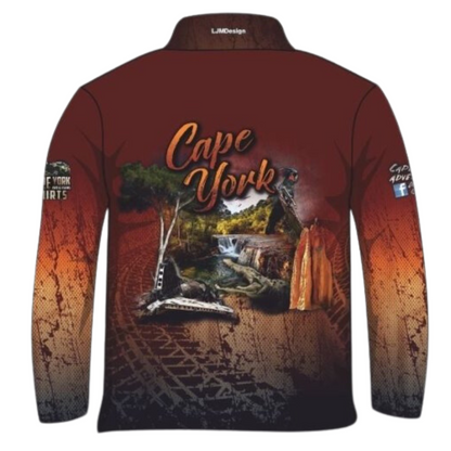 Cape York Discovery Orange Shirt Long or Short Sleeve Z and TEE 4x4 boy boys camping cape cape york CAPE YORK DESIGNS fishing LJM men mens Preorder quick dry spo-default spo-disabled sun sun shirt sun shirts sunsafe tip travel uv