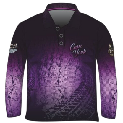 Cape York Discovery Purple Shirt Long or Short Sleeve Z and TEE 4x4 camping cape cape york CAPE YORK DESIGNS fishing girl girls LJM Preorder quick dry spo-default spo-disabled sun sun shirt sun shirts sunsafe tip travel uv womens