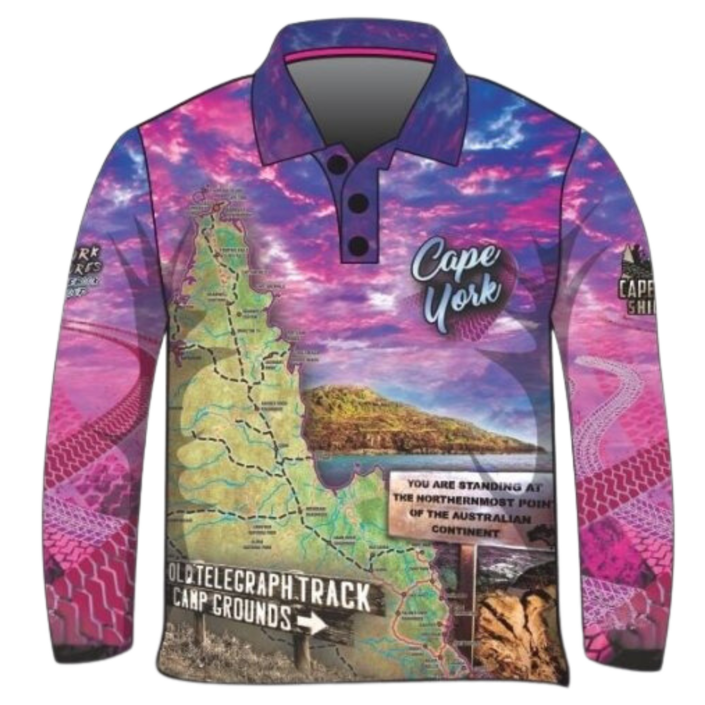 Cape York | Tour Pink Shirt Long or Short Sleeve Z and TEE 4x4 boy boys camping cape cape york CAPE YORK DESIGNS fishing girl girls LJM men mens Preorder quick dry spo-default spo-disabled sun sun shirt sun shirts sunsafe tip travel uv womens