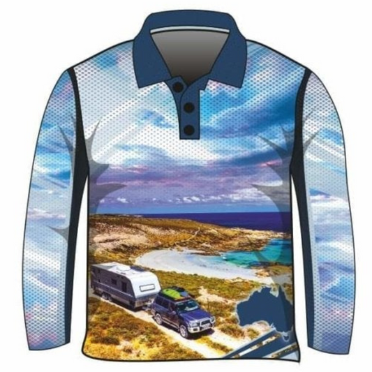 Caravanning Sun Smart Shirt Z and TEE Australia Australian BOYS DESIGNS camping CAMPING AND CARAVAN DESIGNS camping shirt fishing LJM men mens Preorder quick dry spo-default spo-disabled sun sun shirt sun shirts sunsafe uv