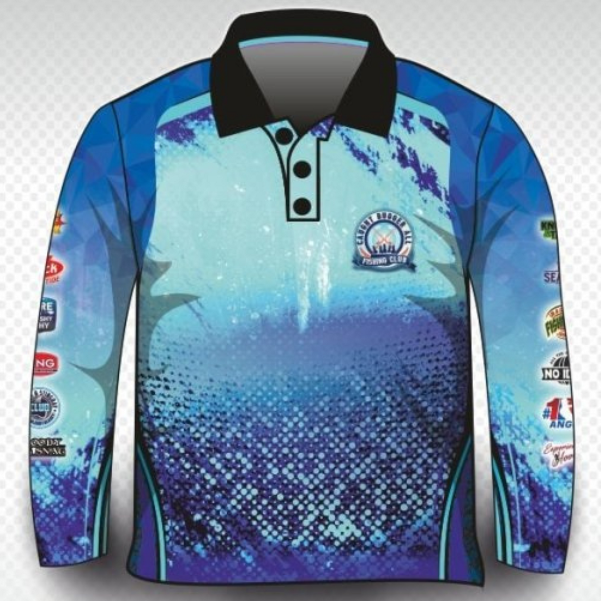 Fishing | Caught Bugger All Fishing Club Blue Fishing Shirt - Z&Tee Z and TEE camping FISH DESIGNS FISHING LJM men MEN'S DESIGNS mens Preorder quick dry spo-default spo-disabled sun sun shirt sun shirts sunsafe uv