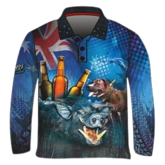 Hunting | Cheers to the Weekend Hunting Shirt Long or Short Sleeve Z and TEE AUSSIE FLAG Australia Australia Day Australian beer boar camping fishing hunting HUNTING DESIGNS LJM men MEN'S DESIGNS mens pig hunting Preorder quick dry spo-default spo-disabled sun sun shirt sun shirts sunsafe uv