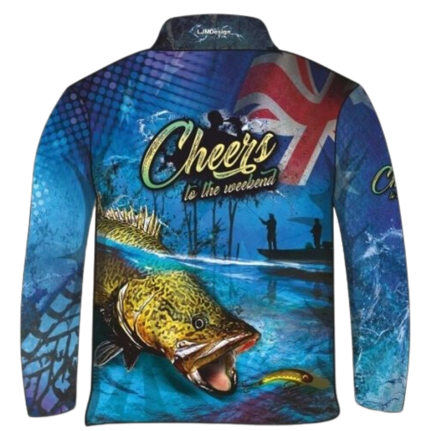 Fishing | Cheers to the Weekend Murray Cod Fishing Shirt - Z&Tee Z and TEE AUSSIE FLAG Australia Australia Day Australian camping fishing LJM men MEN'S DESIGNS mens Preorder quick dry spo-default spo-disabled sun sun shirt sun shirts sunsafe uv