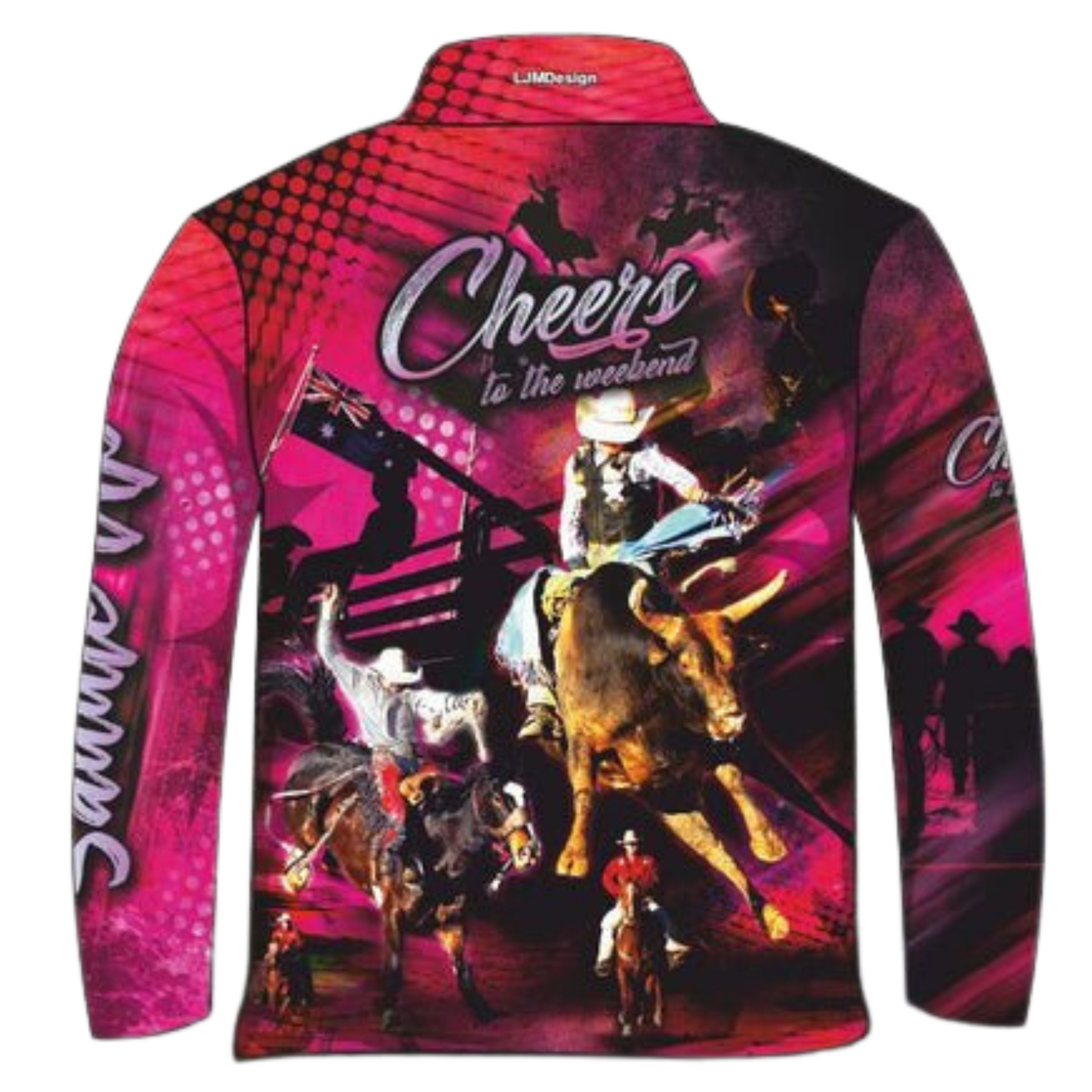 Western | Cheers to the Weekend Rodeo Pink Shirt Long or Short Sleeve Z and TEE bull camping COUNTRY WESTERN DESIGNS cow cowgirl fishing horse LJM pink Preorder quick dry spo-default spo-disabled sun sun shirt sun shirts sunsafe uv western Women womens