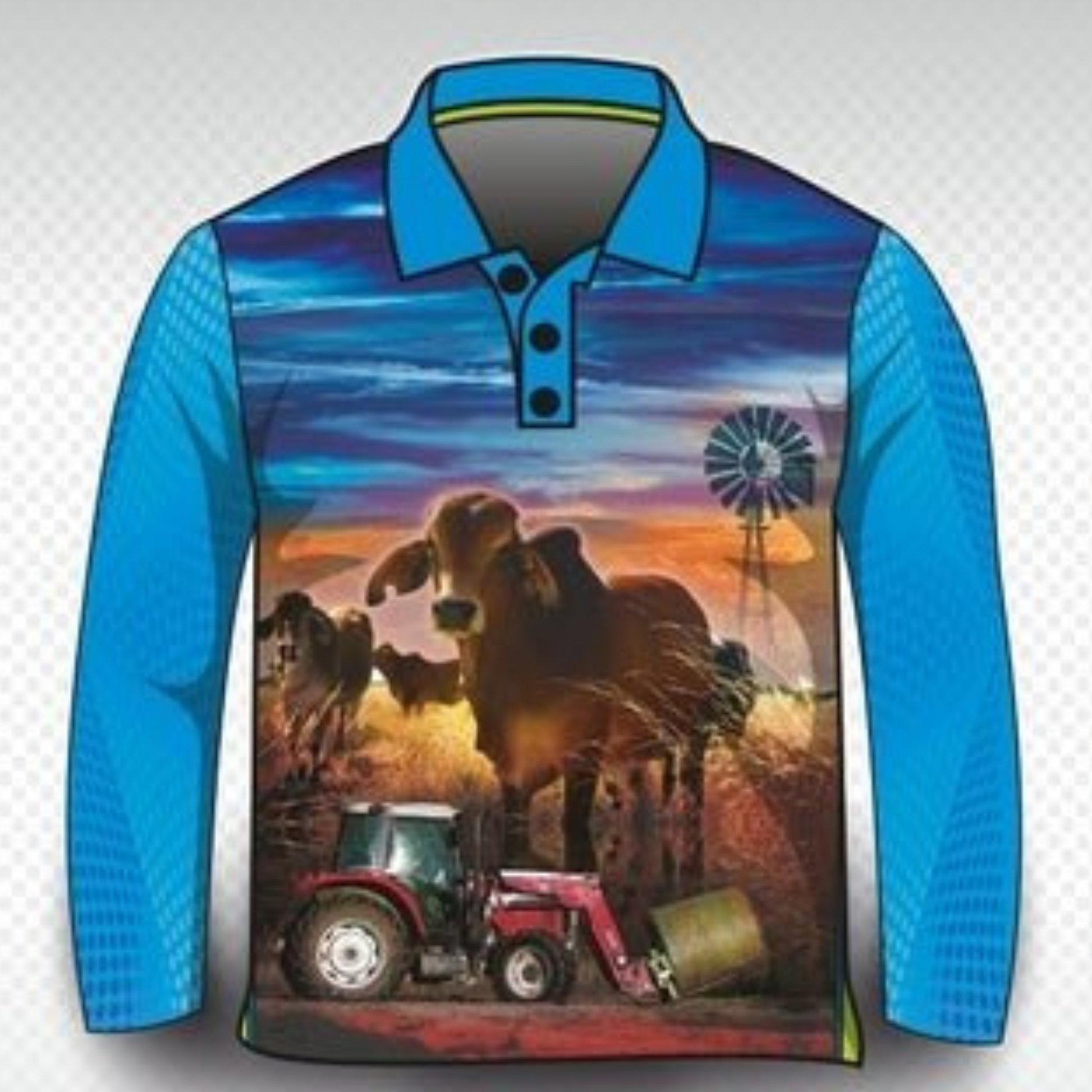 Kids | Little Farmer Blue Shirt Long or Short Sleeve Z and TEE Australia Australia Day Australian blue boy boys BOYS DESIGNS camping country COUNTRY WESTERN DESIGNS farm farmer fishing kid Kid's Fishing Kid's Fishing Apparel Kid's Fishing Shirt Kid's Uv Rated Shirts KIDS KIDS ALL kids design KIDS DESIGNS Kids UV rated shirt LJM outback Preorder quick dry spo-default spo-disabled sun sun shirt sun shirts sunsafe uv western