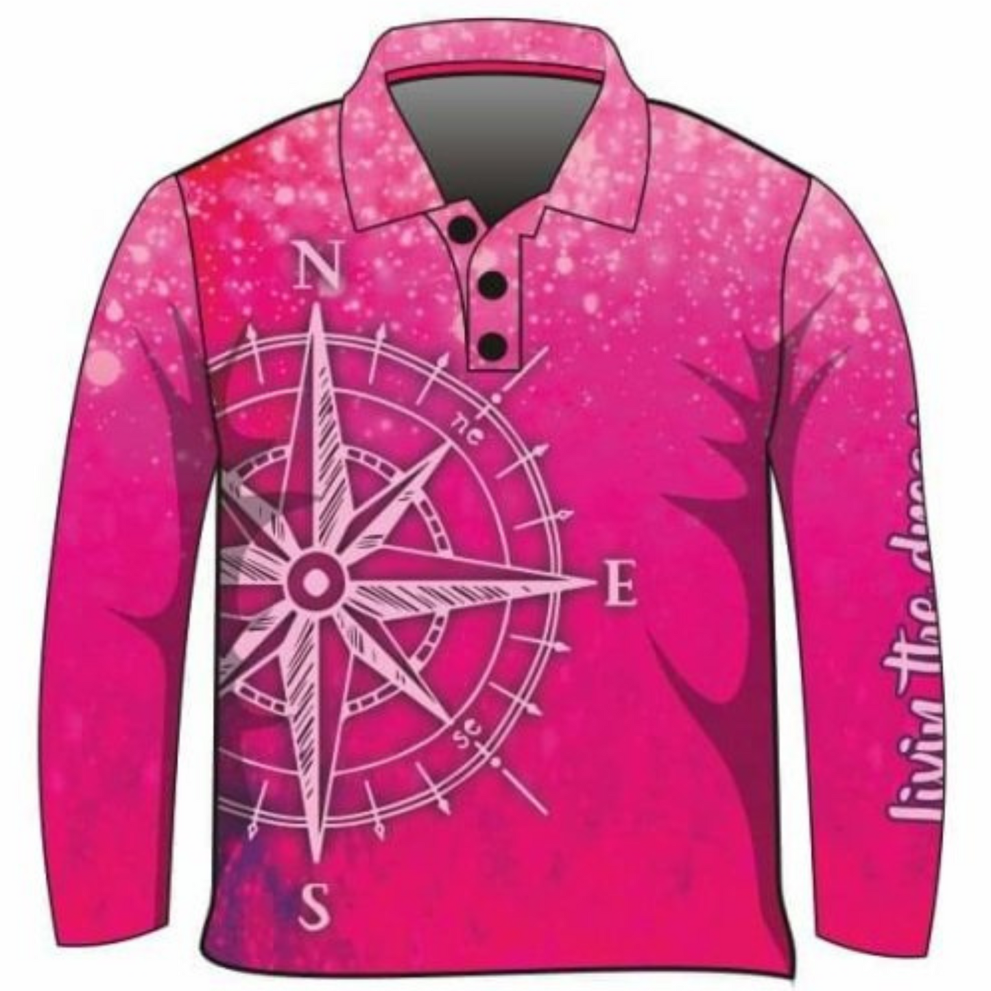 Compass Pink Adventure Shirt Z and TEE camping fishing girls GIRLS DESIGNS group ladies LJM matching PATTERN AND PLAIN DESIGNS pink Preorder quick dry spo-default spo-disabled sun sun shirt sun shirts sunsafe uv women's