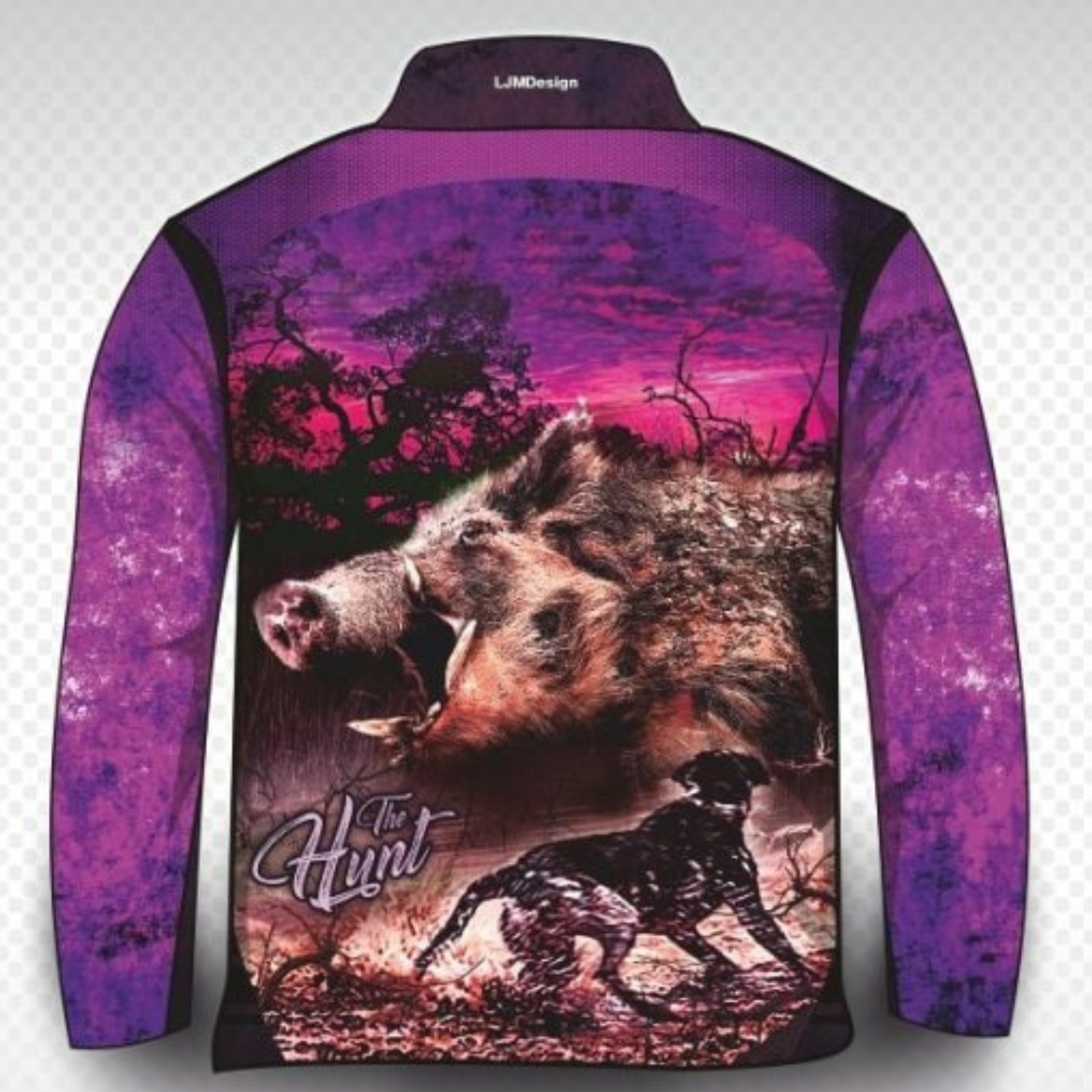 Hunting | The Hunt Purple Shirt Long or Short Sleeve Z and TEE boar fishing hog hogs hunting HUNTING DESIGNS ladies LJM pig pig hunting Preorder purple quick dry spo-default spo-disabled sun sun shirt sun shirts sunsafe uv women WOMEN'S DESIGNS womens