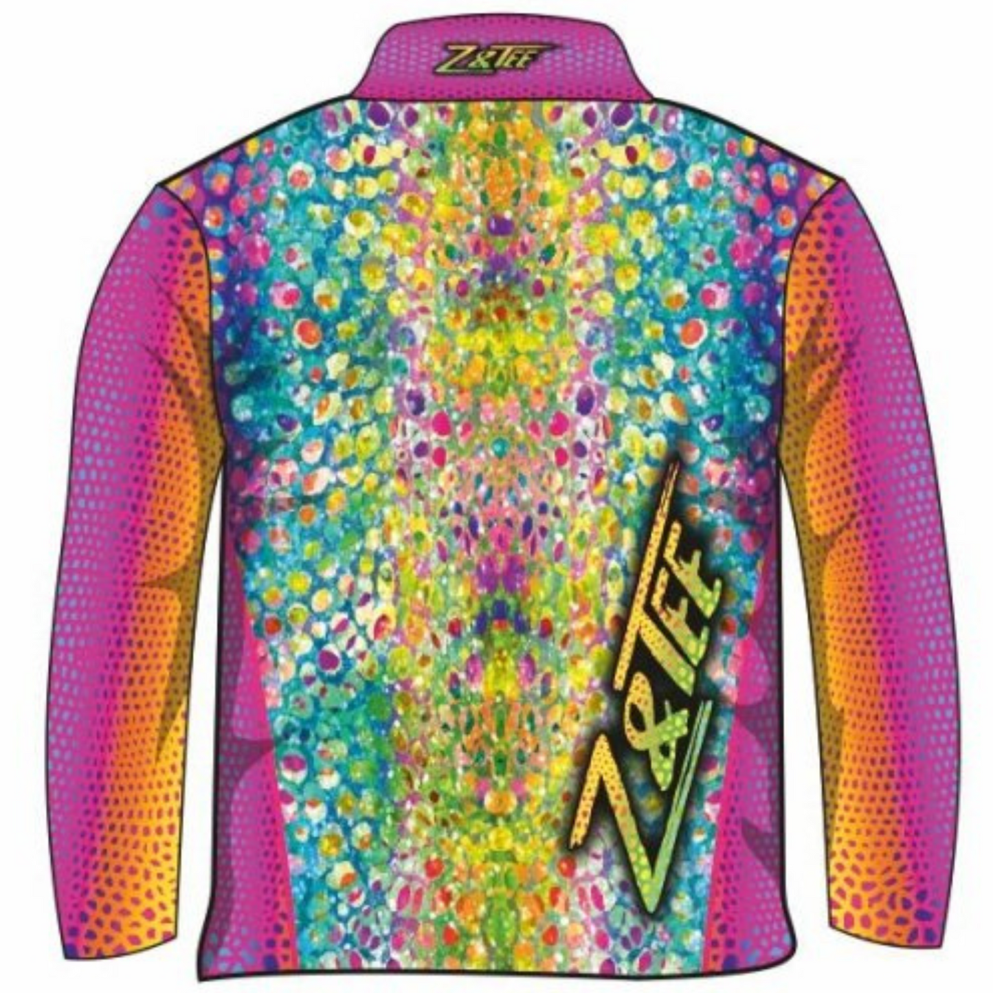 Pattern | Kaleidoscope Serpent Shirt Long or Short Sleeve Z and TEE camping fishing GIRL'S DESIGNS Girls ladies LJM pink Preorder quick dry rainbow spo-default spo-disabled sun sun shirt sun shirts sunsafe uv women's WOMEN'S DESIGNS
