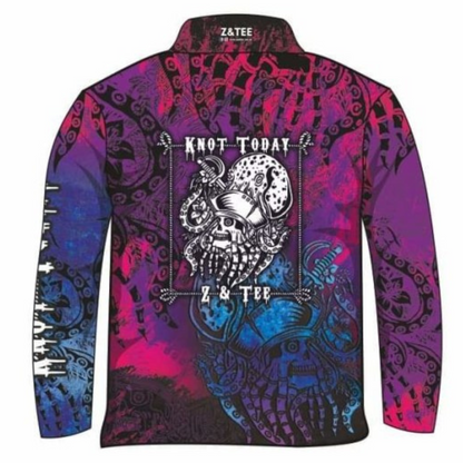 Knot Today | Pink Purple Kraken Shirt Long or Short Sleeve Z and TEE camping fishing kraken LJM ocean pink pirate Preorder purple quick dry sea spo-default spo-disabled sun sun shirt sun shirts sunsafe uv Women WOMEN'S DESIGNS Women's Fishing Women's Fishing Shirt womens