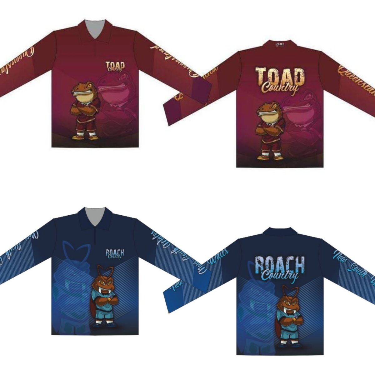 QLD Maroons Toad Country Fishing Shirt v2  Pre-Order  Z and TEE camping fishing football footy LJM maroons men mens origin Preorder qld queenslander quick dry rugby spo-default spo-disabled state of origin sun sun shirt sun shirts sunsafe uv