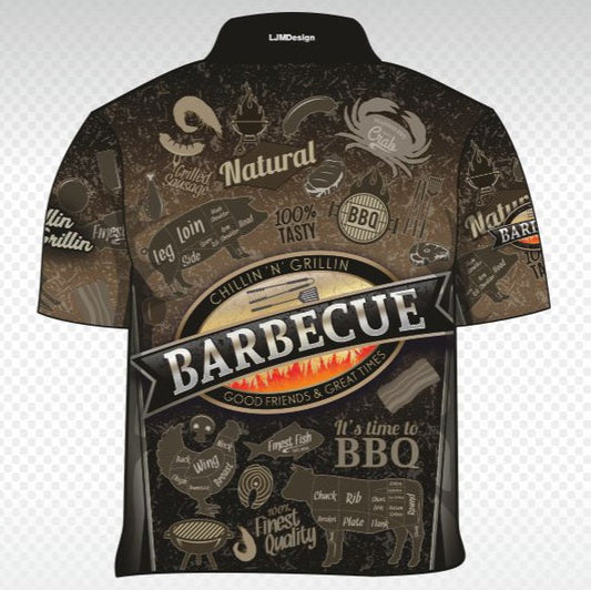 Men's | Chillin 'n Grillin Shirt Long or Short Sleeve Z and TEE barra barramundai beer CAMPING AND CARAVAN DESIGNS FISH DESIGNS fishing LJM men mens MENS DESIGNS Preorder quick dry spo-default spo-disabled sun sun shirt sun shirts sunsafe uv