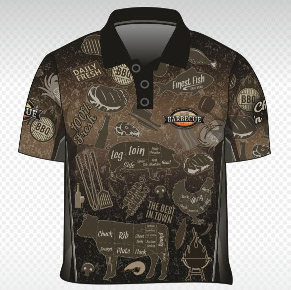 Men's | Chillin 'n Grillin Shirt Long or Short Sleeve Z and TEE barra barramundai beer CAMPING AND CARAVAN DESIGNS FISH DESIGNS fishing LJM men mens MENS DESIGNS Preorder quick dry spo-default spo-disabled sun sun shirt sun shirts sunsafe uv