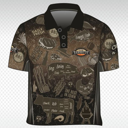 Men's | Chillin 'n Grillin Shirt Long or Short Sleeve Z and TEE barra barramundai beer CAMPING AND CARAVAN DESIGNS FISH DESIGNS fishing LJM men mens MENS DESIGNS Preorder quick dry spo-default spo-disabled sun sun shirt sun shirts sunsafe uv