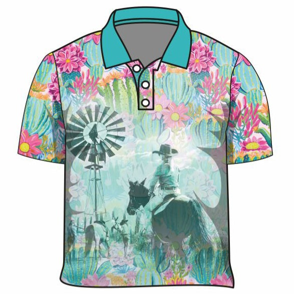 Western | Cowgirl Cactus Shirt Long or Short Sleeve Z and TEE country country music COUNTRY WESTERN DESIGNS cowgirl GIRL GIRL'S DESIGNS Girl's Fishing Girls HER ALL LJM Preorder quick dry spo-default spo-disabled sun sun safe sun shirt sun shirts SUN SMART sunsafe sunsmart uv western Women women's WOMEN'S DESIGNS work z&tee