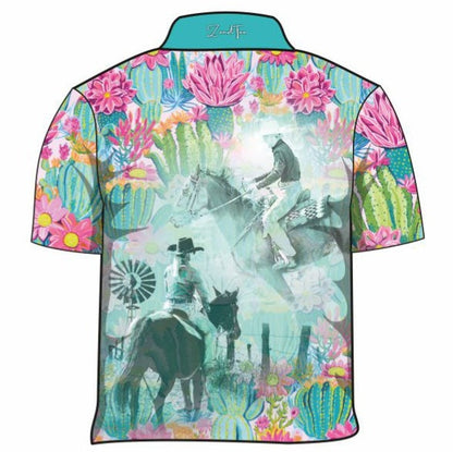 Western | Cowgirl Cactus Shirt Long or Short Sleeve Z and TEE country country music COUNTRY WESTERN DESIGNS cowgirl GIRL GIRL'S DESIGNS Girl's Fishing Girls HER ALL LJM Preorder quick dry spo-default spo-disabled sun sun safe sun shirt sun shirts SUN SMART sunsafe sunsmart uv western Women women's WOMEN'S DESIGNS work z&tee