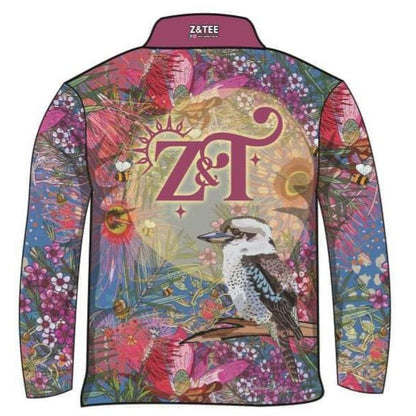 Australian | Australian Birds Kookaburra Shirt Long or Short Sleeve Z and TEE Australia Australia Day Australian australian bird australian birds Australiana camping fishing Flowers LJM mauve Preorder quick dry spo-default spo-disabled sun sun shirt sun shirts sunsafe uv Women WOMEN'S DESIGNS Women's Fishing Women's Fishing Shirt womens
