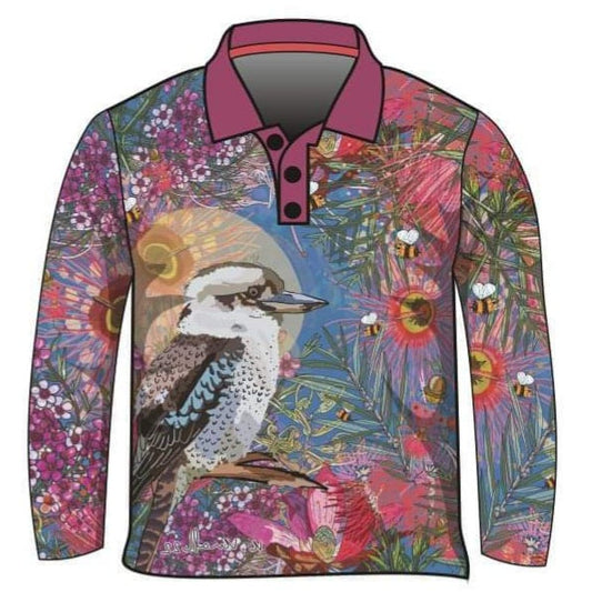Australian | Australian Birds Kookaburra Shirt Long or Short Sleeve Z and TEE Australia Australia Day Australian australian bird australian birds Australiana camping fishing Flowers LJM mauve Preorder quick dry spo-default spo-disabled sun sun shirt sun shirts sunsafe uv Women WOMEN'S DESIGNS Women's Fishing Women's Fishing Shirt womens
